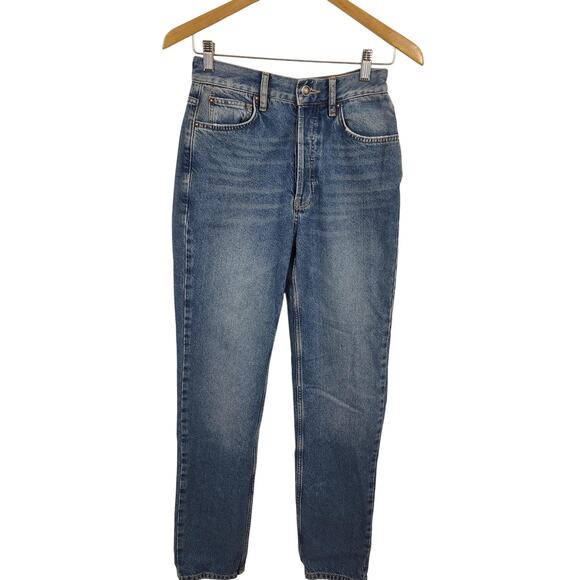 Free People We The Free Jeans Womens 25 Blue High Rise Button Fly Vintage Wash - Picture 1 of 14